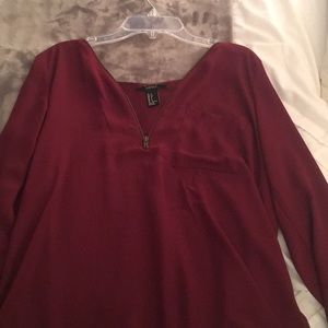 Forever21 Maroon Long sleeve shirt